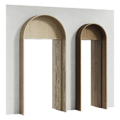 Arched Wood Door Portal 01