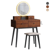 Ensemble coiffeuse avec tabouret et miroir Kyla