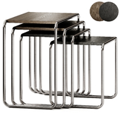 Thonet Set B 9 Steel and Wood Side Table