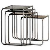 Thonet Set B 9 Steel and Glass Side Table