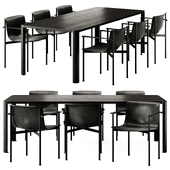 Lema Ombra ArmChair and Thonet 1140 Rectangular Table