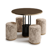 BURRACO TABLE and stools by DE CASTELLI