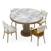 Soho Home Fiore Dining Table Brazilian Quartzite Charleston Dining Chair With Arms