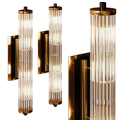 Murano Glass Rod and Brass Sconces