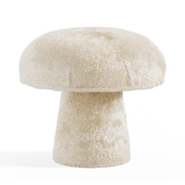 Forsyth Mushroom Pouf Ottoman in Loro Piana Alpaca Wool