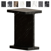 I Beam Black Marble Side Table