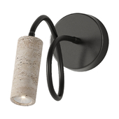 Traditional Japanese Cylinder Strip Iron Travertine 1-Light