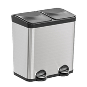 Cubo Reciclaje Doble 2 X15 Litros Inox S