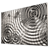 Water ripple 3d wall panel 2. Decorative metallic relief.