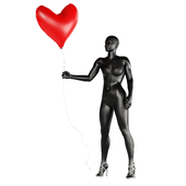 Valentine Mannequin with Heart Balloon