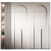 Cabinet furniture. Minimal White Modern Wardrobe set 6
