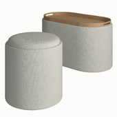 Round and oval coffee table with tray Berkeleni