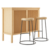 Gabin bar with Iska Bar Stools by La Redoute