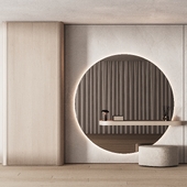 577 hallway zone 20 big round mirror with pouf