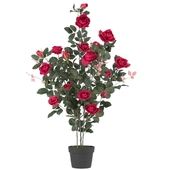 Vickerman Artificial Red Rose Plant in Pot
