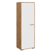 ОМ Шкаф DIWO Кострома с вешалкой 60x180х42 см, дуб вотан, белый, ручка черная