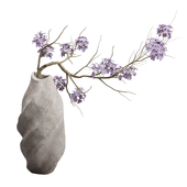 Cherry Blossoms In Concrete Vase