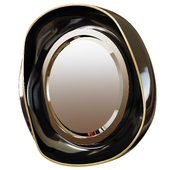 Petal Mirror in Black Shell and Bronze-Patina Brass by R&Y Augousti