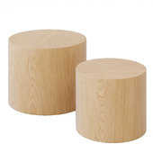 Set of Dan wooden coffee tables