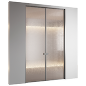 Sliding doors with embossed glass 5