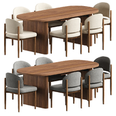 Eva Fabric Dining Side Chair and Ferrel table