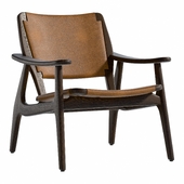 Dania Leather Chair Medium Brown