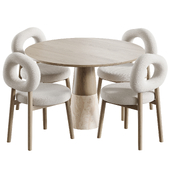 Chair Tobo and Vex Marble Table Dining set