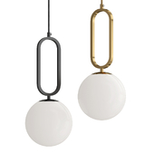 Metal Hooked Glass Ball Pendant Light
