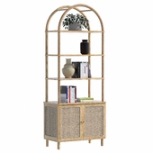 Liv Cane Paned Arch Storage Cabinet