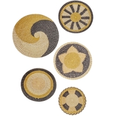 Woven Seagrass Wall Platter Disks set