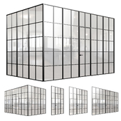 Стеклянные перегородки с распашной дверью (wall partition)