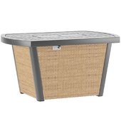 Outdoor garden rattan fire table