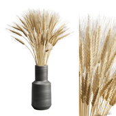 Wheat Bouquet in Dark Vase