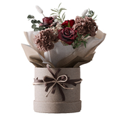 Box of flowers - red & brown set
