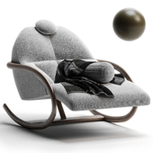 Solid Wood Rocking Armchair