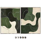 Modern Green Painting Modern Green Painting abav448 abav449