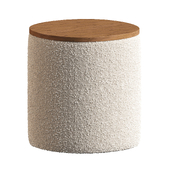 Boucle Upholstered Storage Ottoman