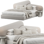 Rounded Upholstered Headboard Bed
