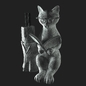 Подсвечник "кот с книгой" - Другие предметы интерьера - 3D модель - фото 3