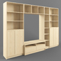 Шкаф для ТВ Ikea Билли/Бенну - ТВ стенка - 3D модель - фото 2