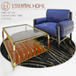 Essential home: Dean Armchair, Lautner Center Table, Allen Rug - Кресла - 3D модель