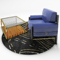 Essential home: Dean Armchair, Lautner Center Table, Allen Rug - Кресла - 3D модель - фото 3