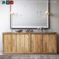RECLAIMED RUSSIAN OAK PANEL 4-DOOR WOOD SIDEBOARD - Тумбы, комоды - 3D модель
