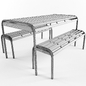 Mead Garden Outdoor Bench Set - Стол + стул - 3D модель - фото 3