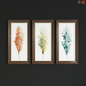 Uttermost Tricolor Leaves Abstract Art, S/3 - Багеты - 3D модель