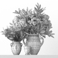 Vase lutos with Peony - Букеты - 3D модель - фото 3