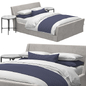 RH - Preston Slipcovered Bed With Footboard & Thaddeus Forged Round Bedside Table - Кровати - 3D модель - фото 2