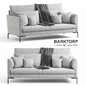 Ikea BARKTORP sofa, gray fabric. - Диваны - 3D модель