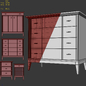 Комод  и тумба Manhattan. Dresser, nightstand - Тумбы, комоды - 3D модель - фото 3