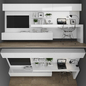 TV stand & workplace set 086 - ТВ стенка - 3D модель